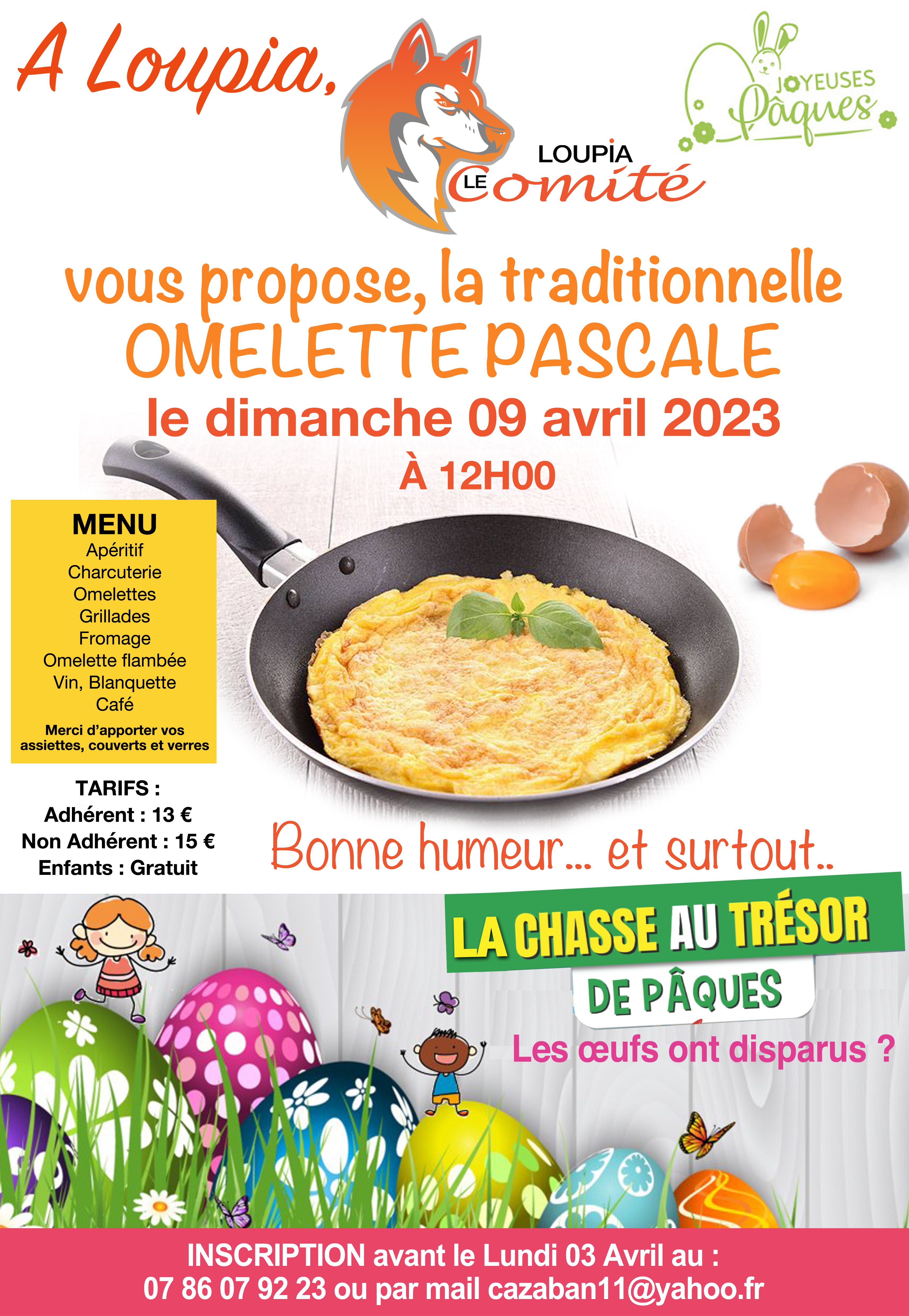 Omelette Dimanche 9 avril 2023